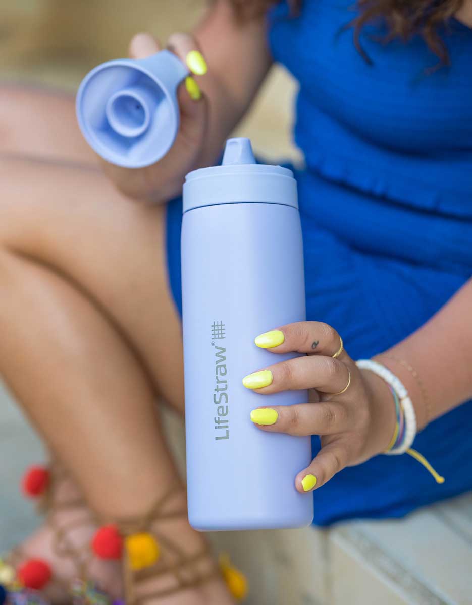 LifeStraw Go Series Stainless Steel 18 oz Bottle Filter LifeStraw - Online store