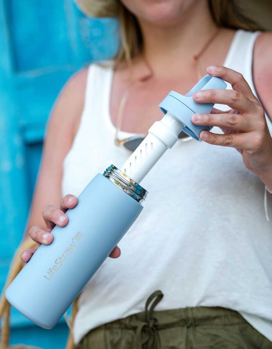 LifeStraw Go Series Stainless Steel 18 oz Bottle Filter LifeStraw - Online store
