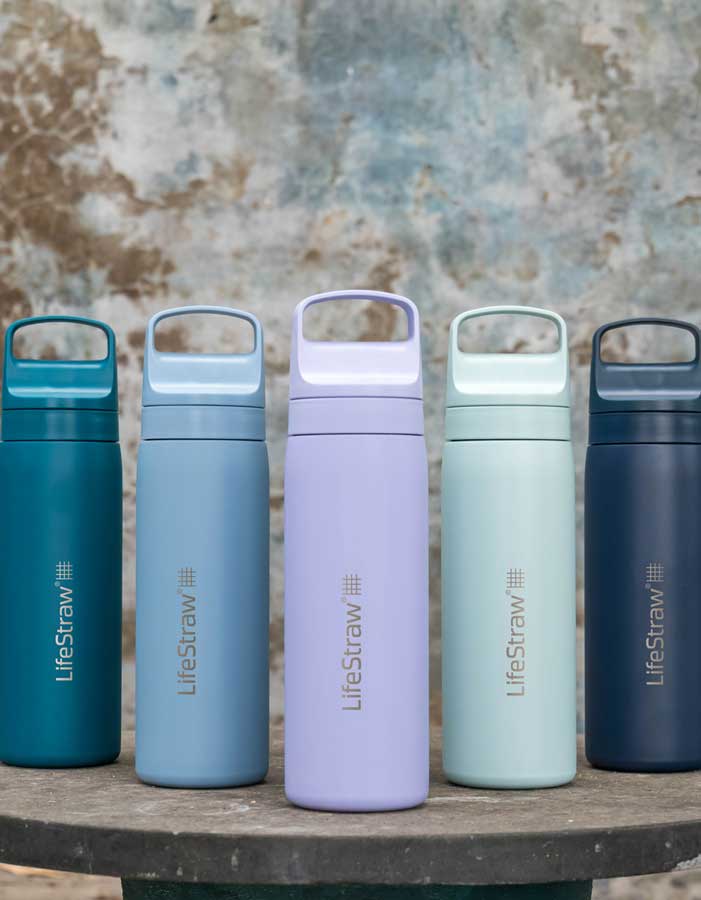 LifeStraw Go Series Stainless Steel 18 oz Bottle Filter LifeStraw - Online store