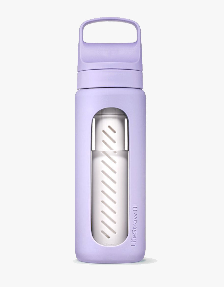 Lékué Bottle To Go drinkfles uit glas met filter grijs 600ml | bol