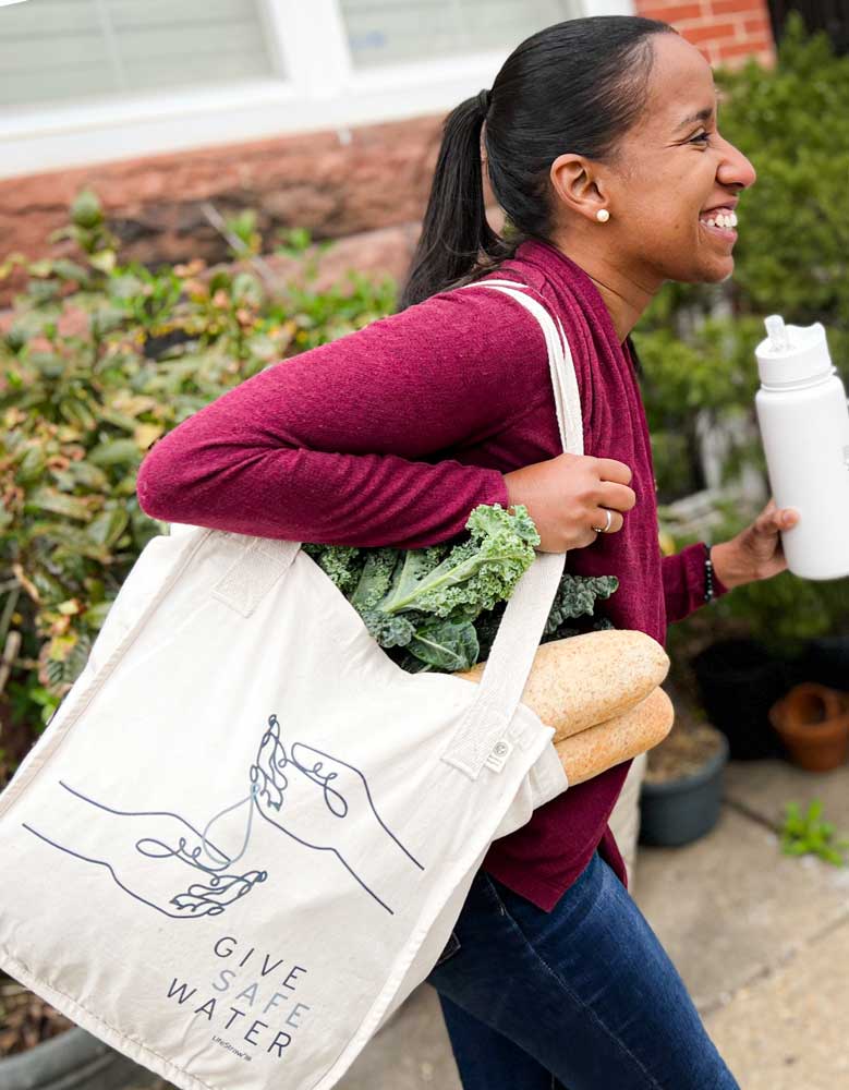 Give Safe Water Tote Bag Apparel & Accessories LifeStraw Water Filters & Purifiers