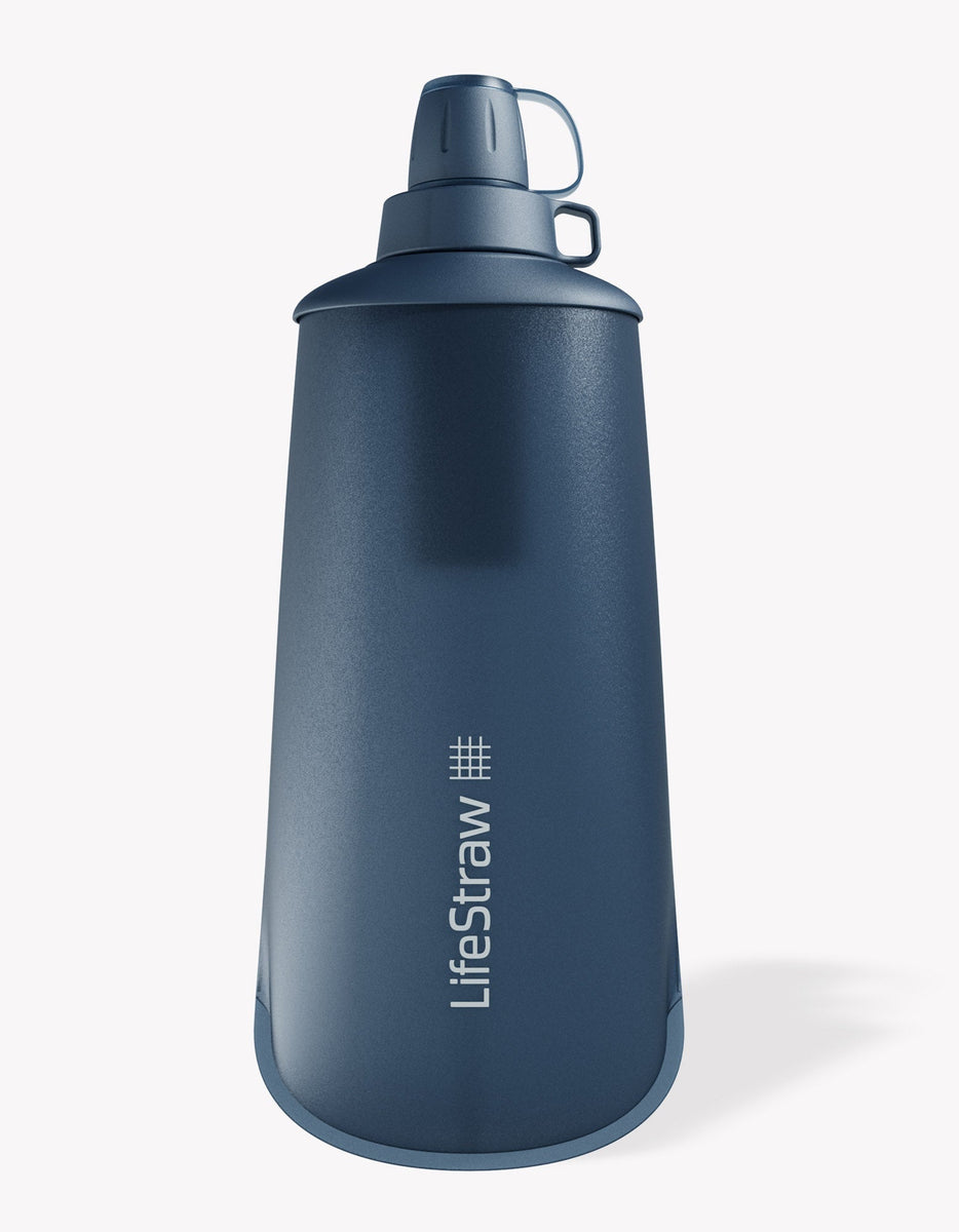 LifeStraw Peak Series Collapsible Squeeze Filter Bottle-Blue-1L