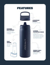 LifeStraw Go Series Stainless Steel 18 oz Bottle Filter LifeStraw - Online store