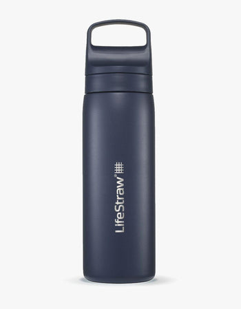 LifeStraw Go Series Stainless Steel 18 oz water filter bottle in Aegean Sea