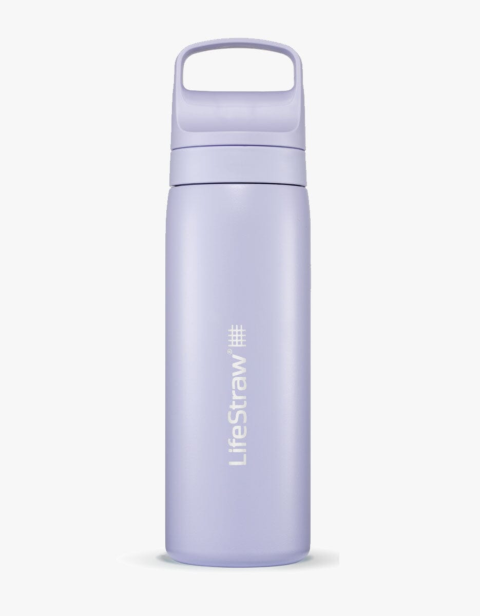 LifeStraw Go Series – Double Wall BPA-Free Vacuum Insulated 18 oz Stainless Steel Water Filter Bottle for Travel and Everyday Use; Provence Purple