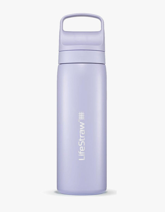 LifeStraw Go Series Stainless Steel 18 oz water filter bottle in Provence Purple