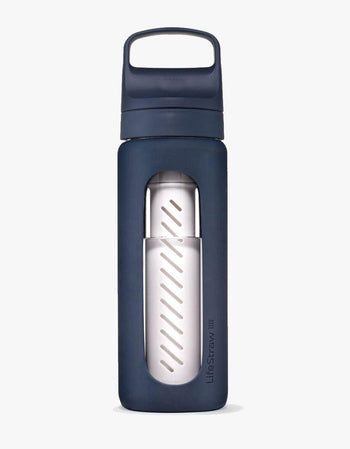 LifeStraw Go Series Glass 20 oz water filter bottle in Aegean