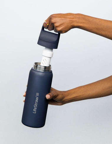 LifeStraw Go Series Stainless Steel 24 oz - Winter Wonderland Bottle Filter LifeStraw - Online store