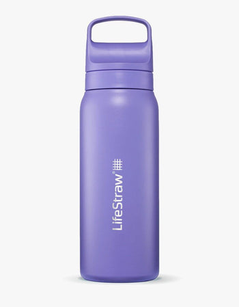 LifeStraw Go Series Stainless Steel 24 oz water filter bottle in Thistle Purple