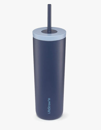 LifeStraw Go Series Tumbler 18 oz water filter tumbler in Aegean Sea with light blue straw lid