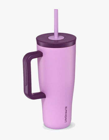 LifeStraw Go Series Tumbler 24 oz water filter tumbler in lilac purple with dark plum lid and handle