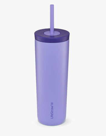 LifeStraw Go Series Tumbler 18 oz water filter tumbler in Thistle Purple with straw lid