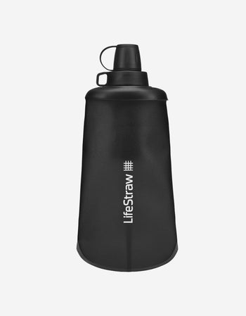 LifeStraw Peak Series Collapsible Squeeze 650 ml Bottle with Filter in Dark Mountain Gray