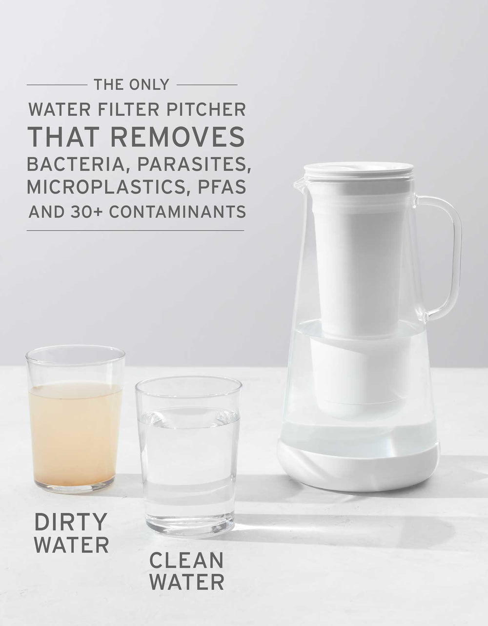 LifeStraw Home - Award-Winning Glass Water Filter Pitcher