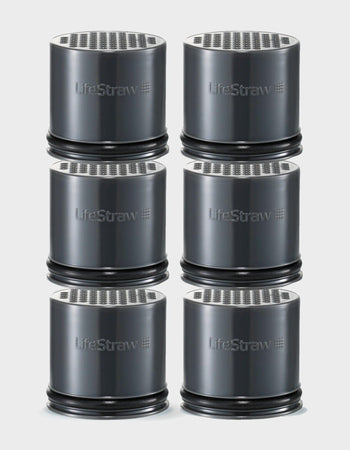 Six-pack of LifeStraw carbon replacement filters for the Go Series Glass water filter bottle