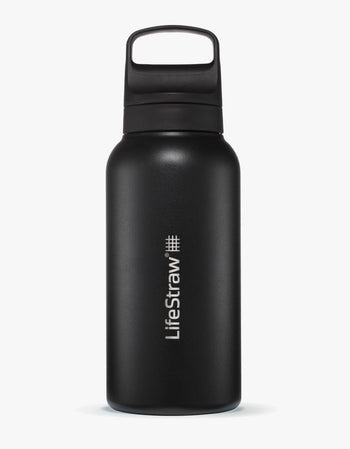 LifeStraw Go Series Stainless Steel 1L water filter bottle in Nordic Noir