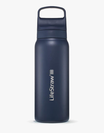 LifeStraw Go Series Stainless Steel 24 oz water filter bottle in Aegean Sea