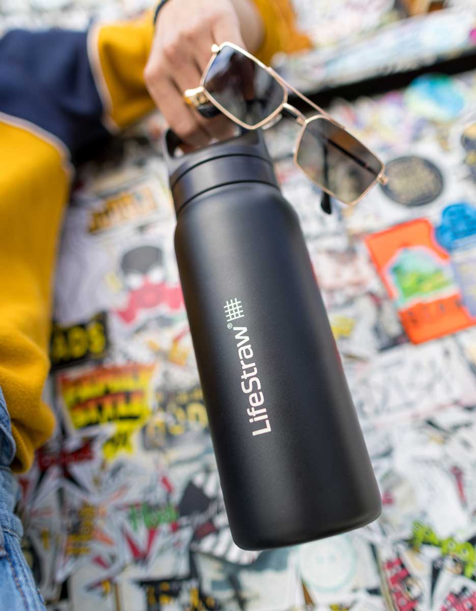 LifeStraw Go Series - Stainless Steel Water Bottle with Filter Kyoto Orange